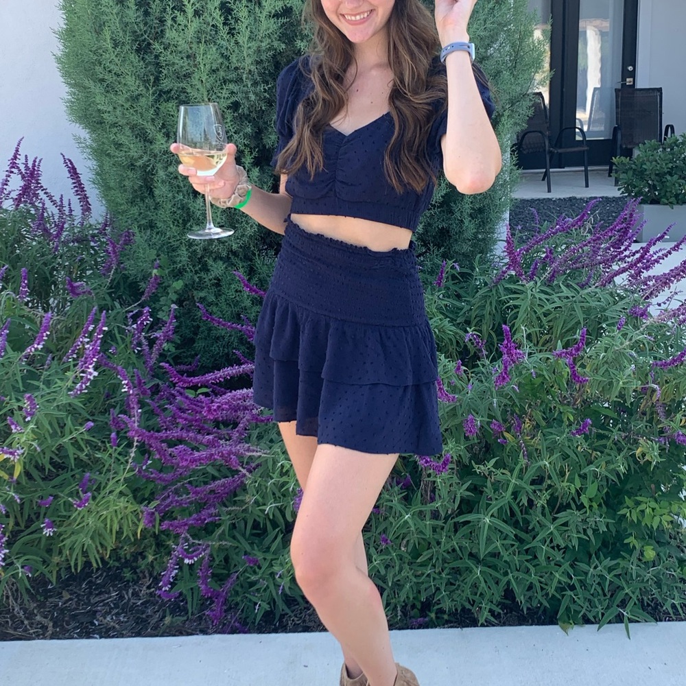 Navy 2-Piece Set (Top + Skirt)